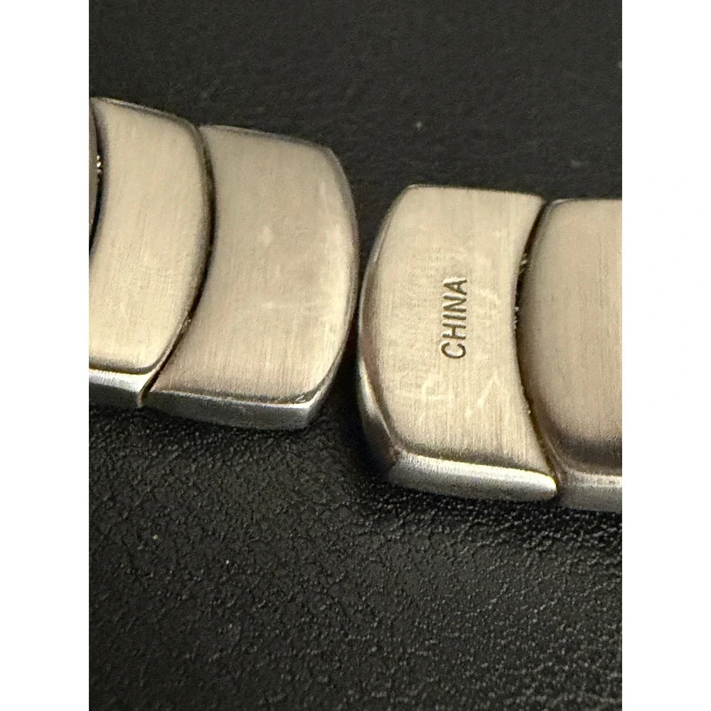 Kenneth Cole Watch Womens Silver Black Cuff Bangle
